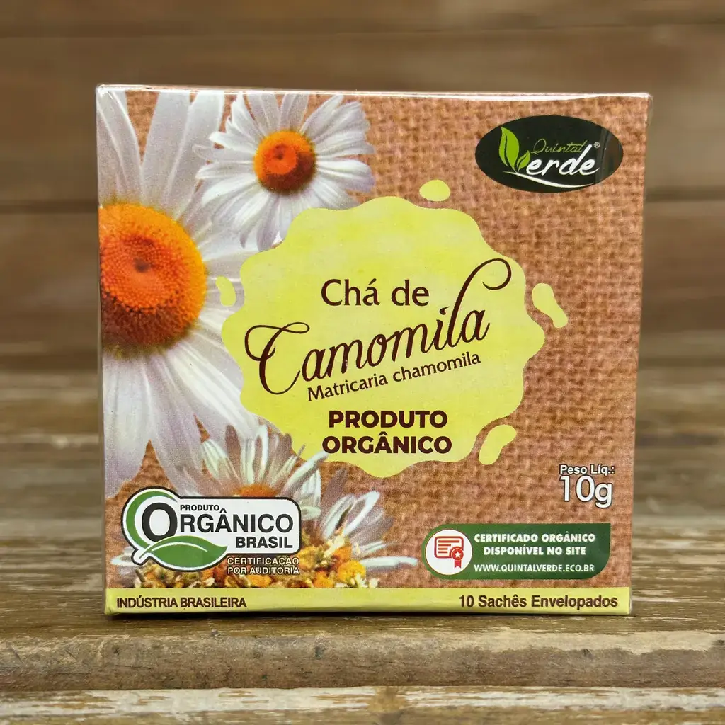 Chá de Camomila Orgânica 10 Sachês - Quintal Verde