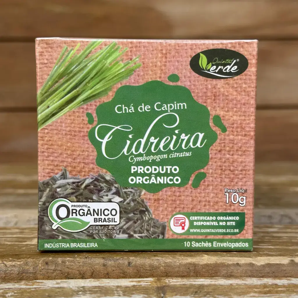 Chá de Capim Cidreira Orgânico 10 Sachês - Quintal Verde