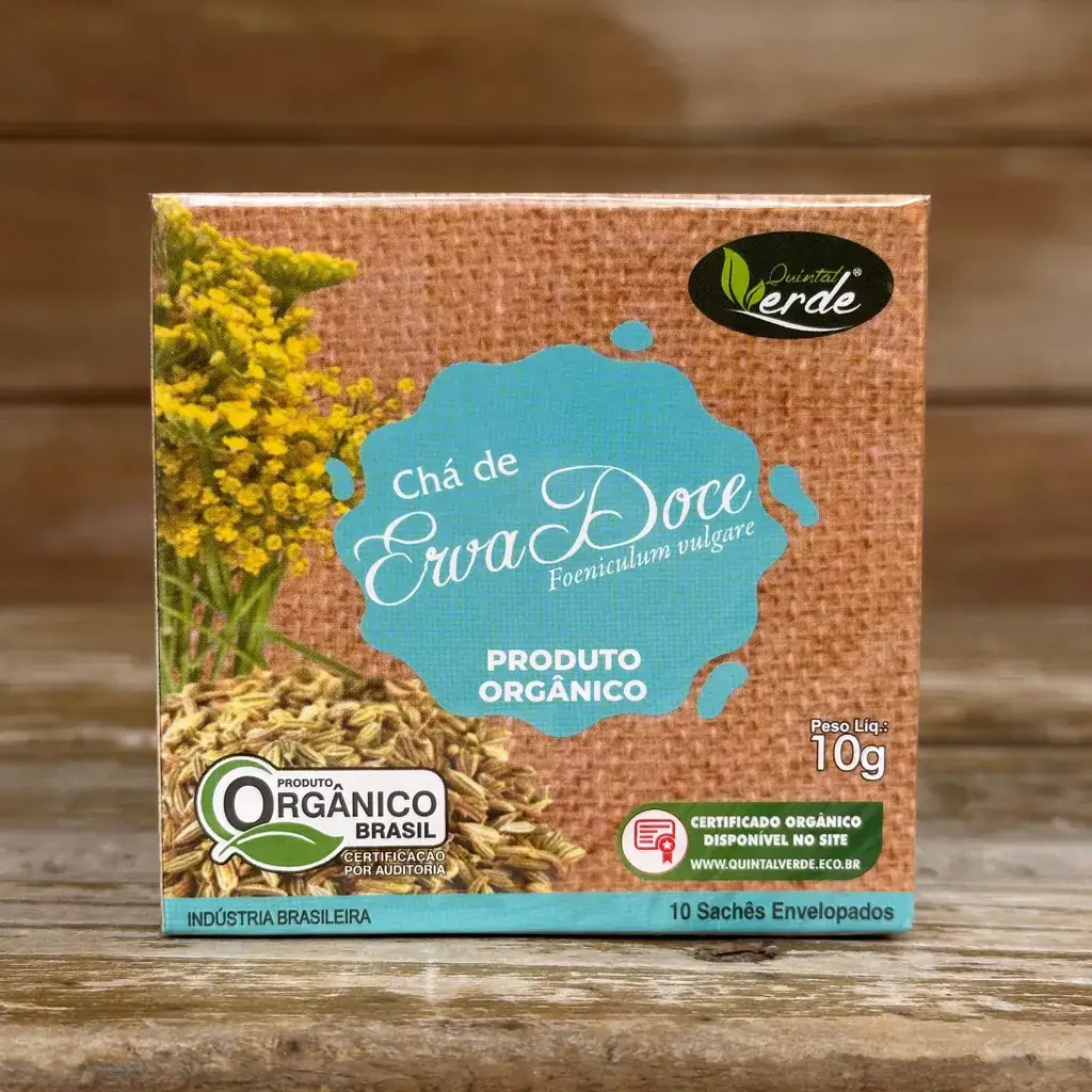 Chá de Erva Doce Orgânico 10 Sachês - Quintal Verde