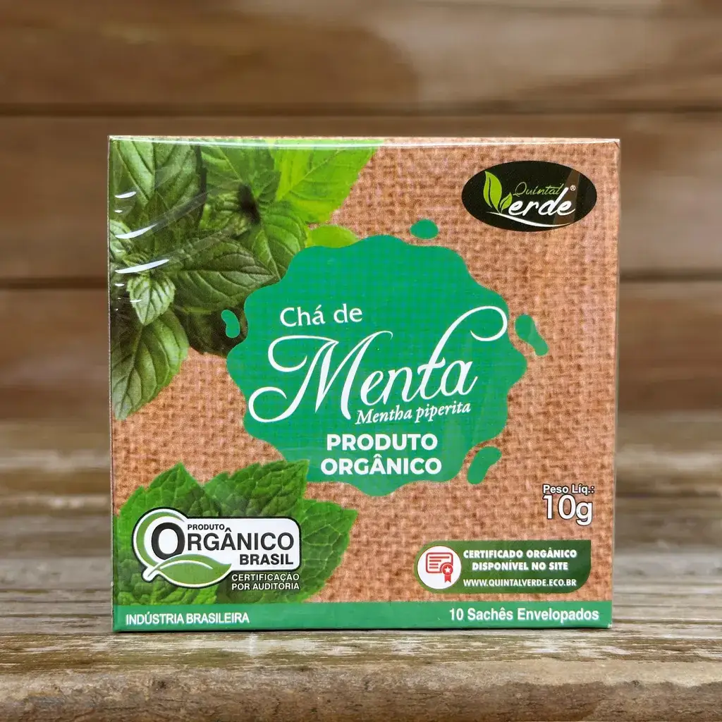 Chá de Menta Orgânica 10 Sachês - Quintal Verde