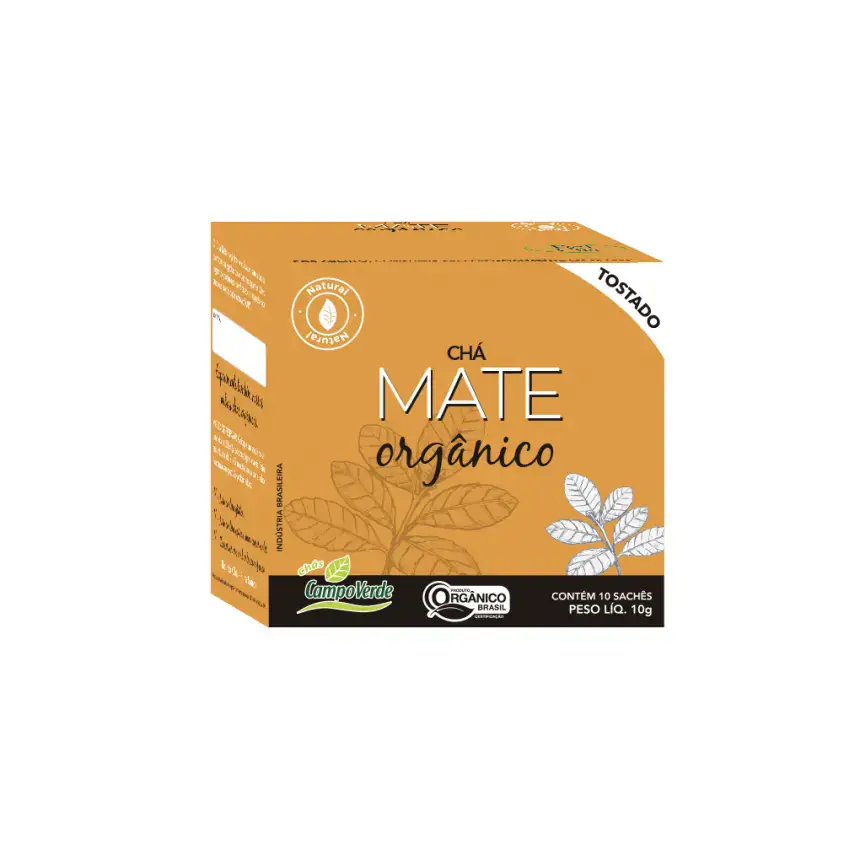Chá Mate Tostado Orgânico 10 Sachês - 10 Gr - Campo Verde
