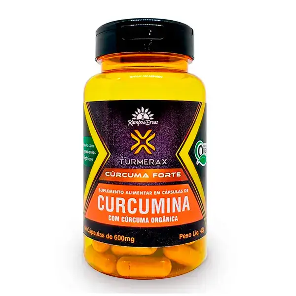 Cúrcuma Forte Turmerax Cápsulas de Curcumina Orgânicas (60cps de 600mg)