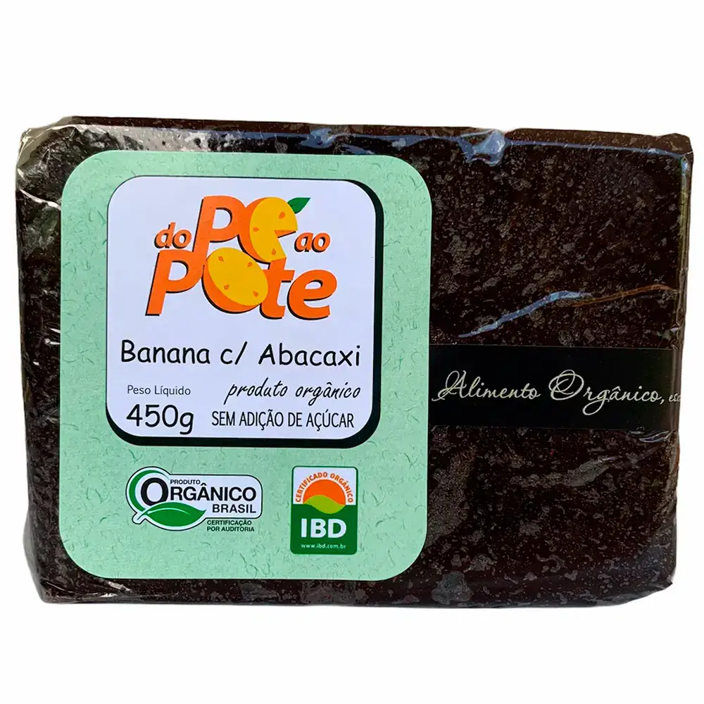 Doce Banana com Abacaxi sem Açúcar Orgânico - Do Pé ao Pote 450g