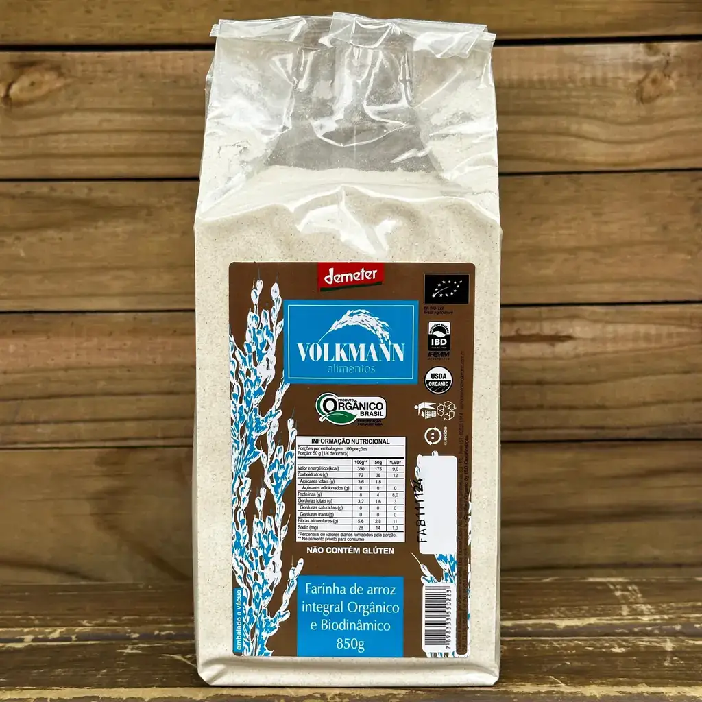 Farinha de Arroz Integral Orgânica Biodinâmica 850g - Volkmann