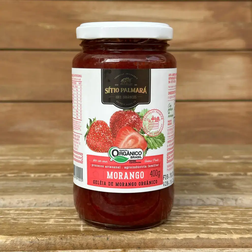 Geleia Orgânica de Morango Artesanal 400g - Sítio Palmará
