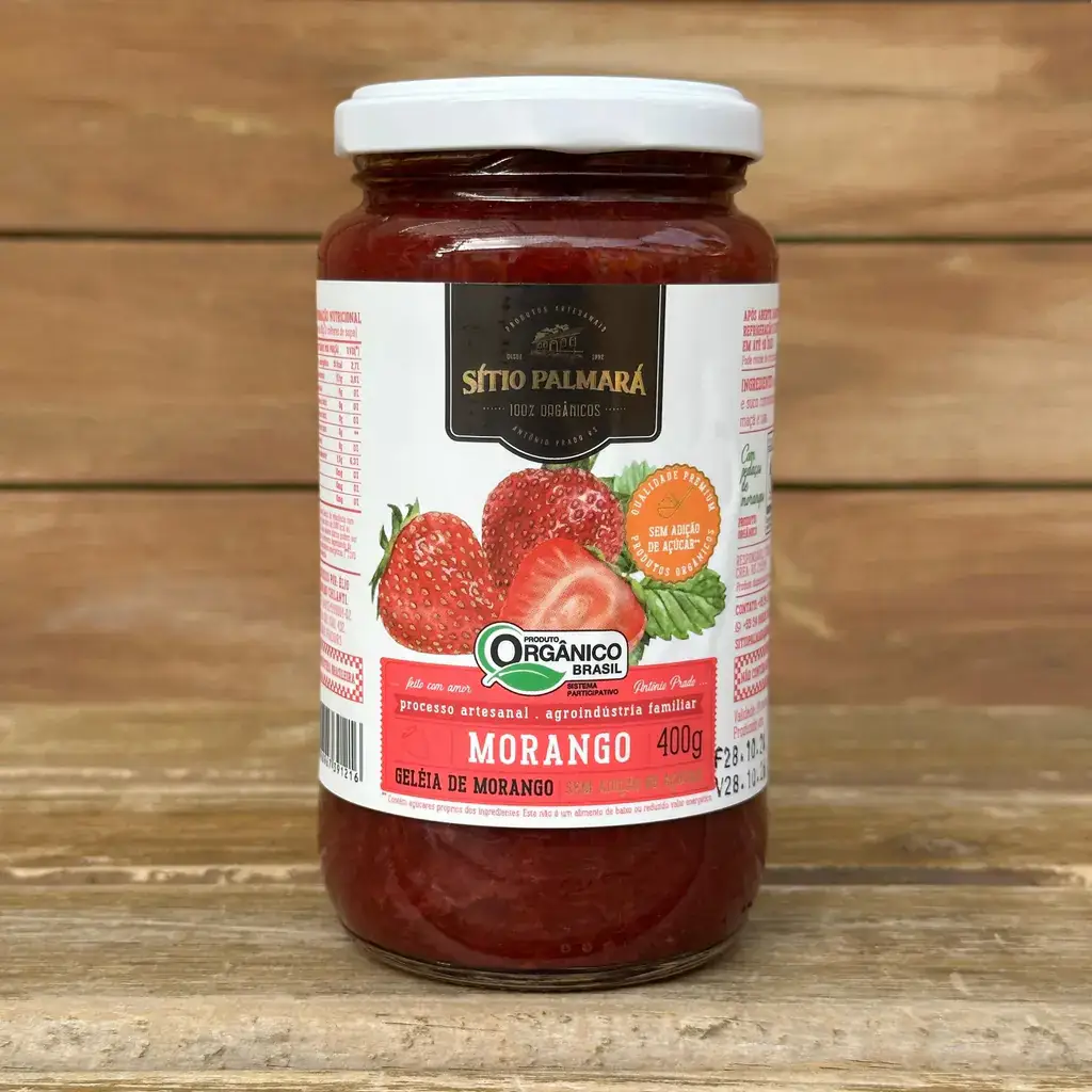 Geleia Orgânica de Morango Sem Açúcar 400g - Sítio Palmará