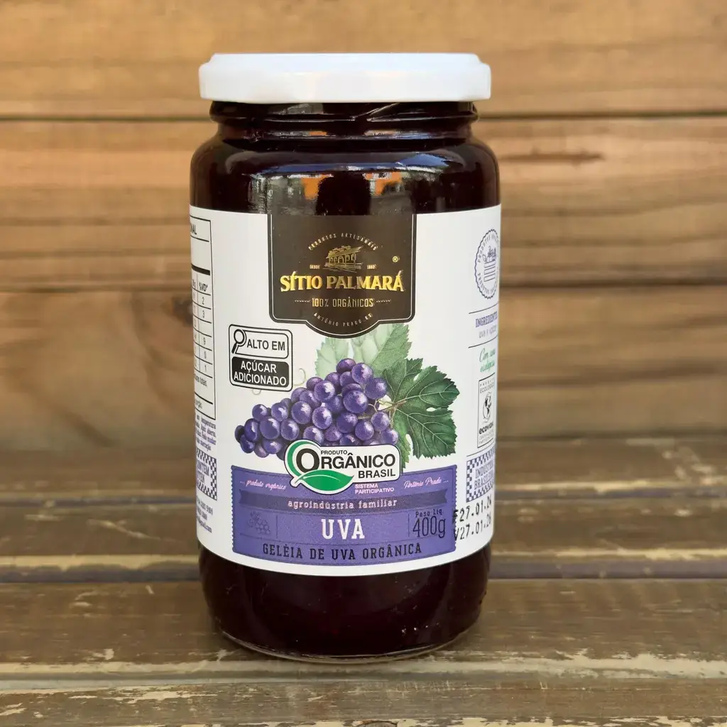 Geleia Orgânica de Uva Artesanal 400g - Sítio Palmará