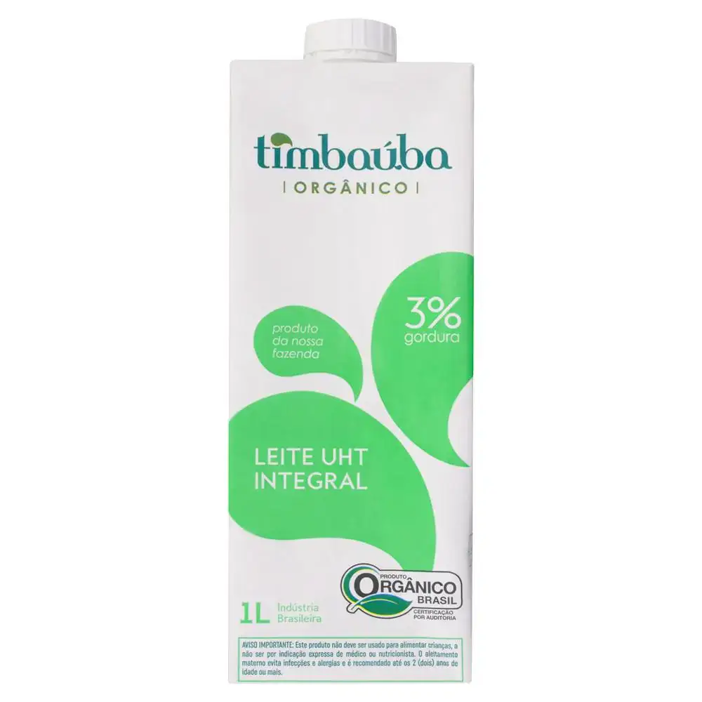 Leite Orgânico Integral 1L Fazenda Timbaúba