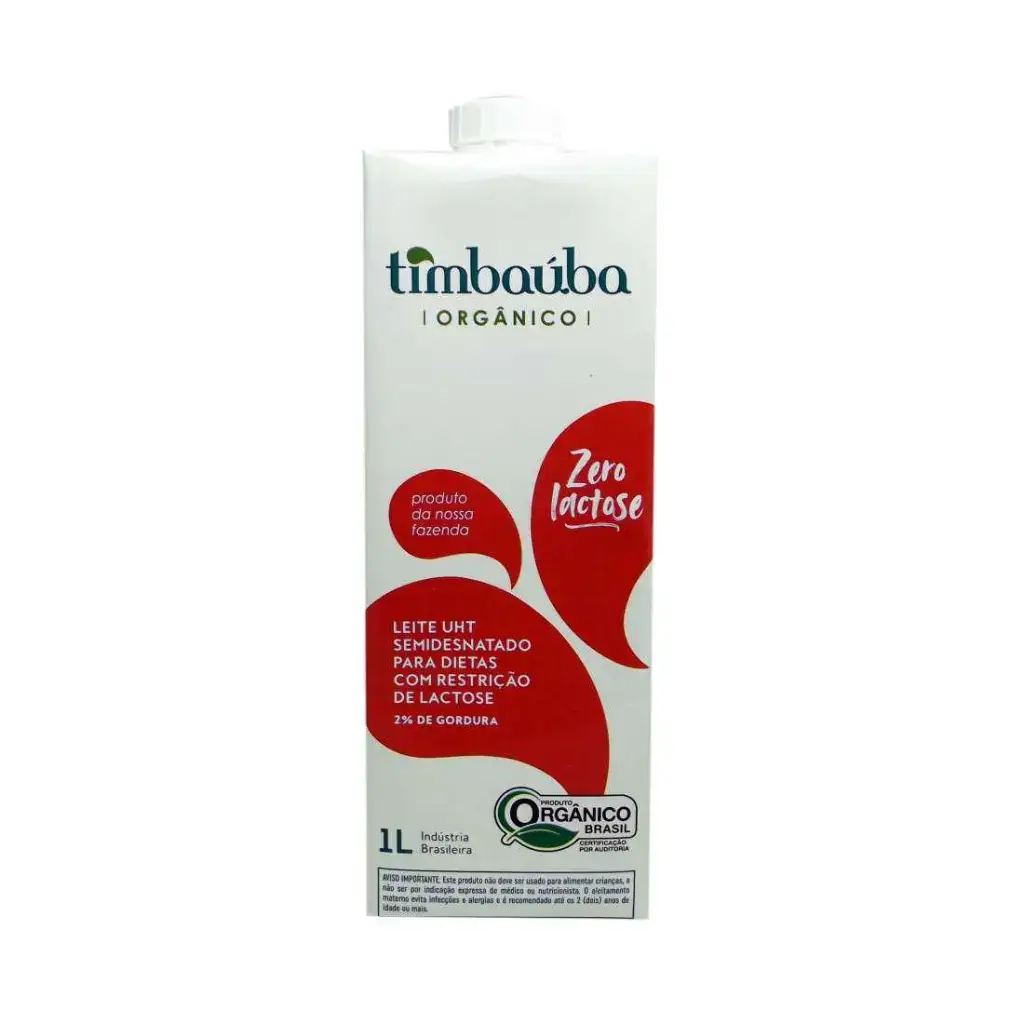 Leite Orgânico Semidesnatado sem Lactose 1L - Timbaúba