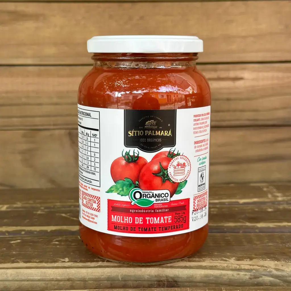 Molho de Tomate Orgânico 585g - Sítio Palmará