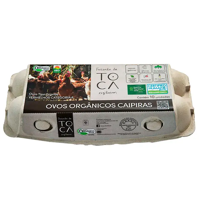 Ovo Caipira Orgânico Fazenda da Toca - (10 unidades)