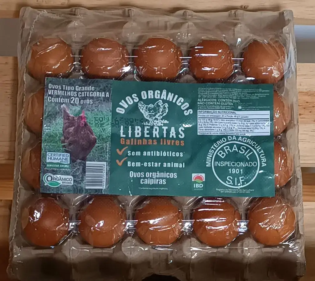 Ovo Caipira Orgânico Libertas Fazenda da Toca (20 unidades)