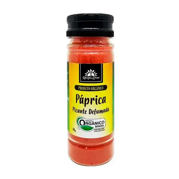 Páprica Defumada Picante 100% Orgânica Tempero Premium 80g Kampo de Ervas