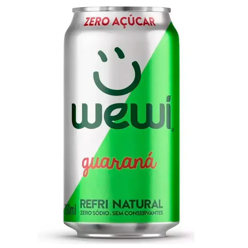 Refrigerante Natural Wewi Guaraná Zero Açúcar Lata 350ml - Wewi
