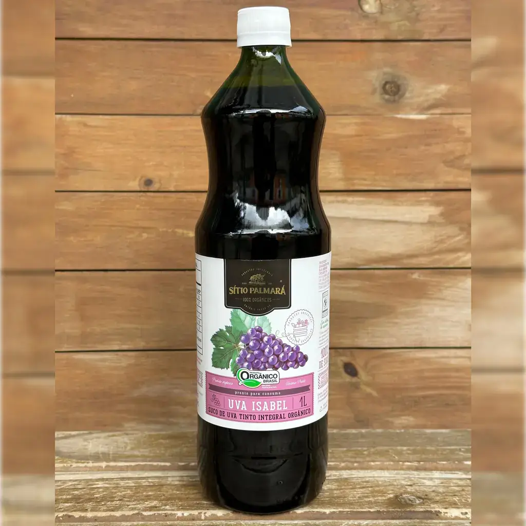 Suco De Uva Isabel Integral Orgânico 1l - Sítio Palmará - 1L