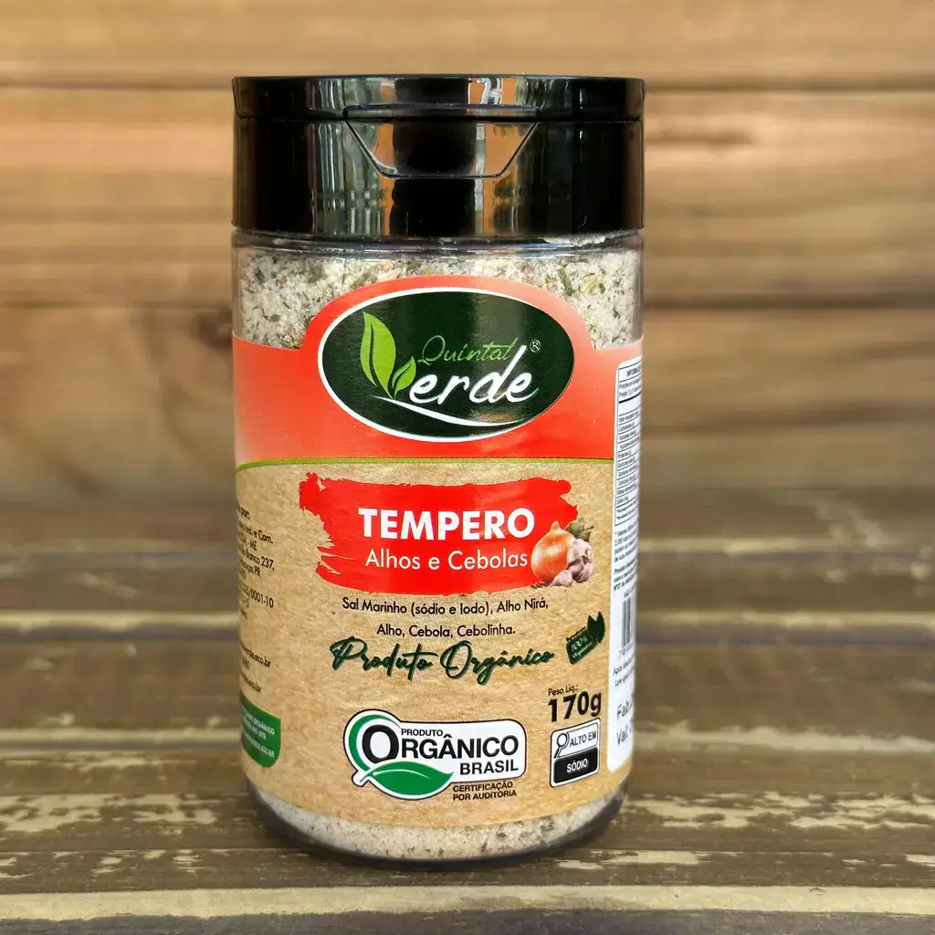 Tempero Orgânico Sal com Alhos e Cebolas 170g - Quintal Verde