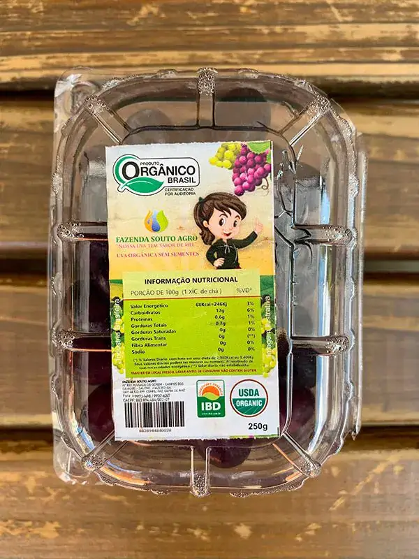 Uva Vitória Orgânica (sem semente) 250g
